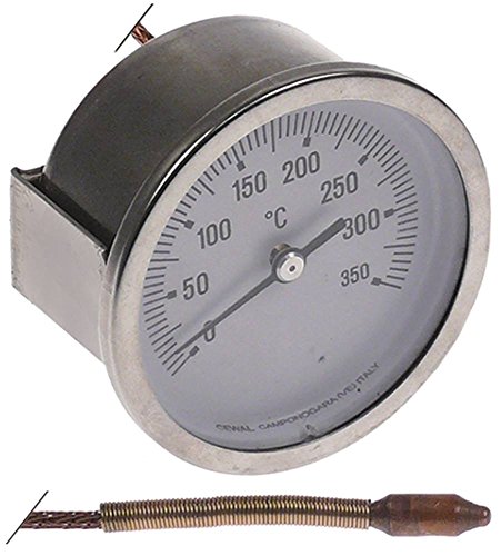Thermometer Einbau 60mm Fühler 6,5x28mm Kapillarrohrlänge 1.500mm max. Temperatur 350°C Messbereich +50 bis +350°C von Gastroteileshop