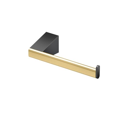 Gatco 5673 A-Line Toilettenpapierhalter, gebürstetes Messing, Mattschwarz, Combo von Gatco