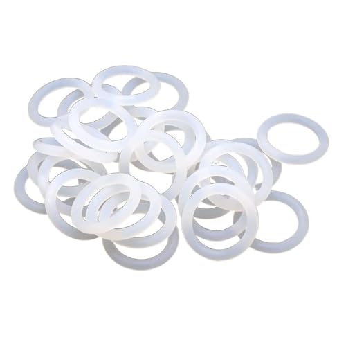 10 Stück CS 3 mm weiße O-Ring-Dichtung OD 10~100 mm Silikon-O-Ringe in Lebensmittelqualität Silikonring Hochtemperaturdichtung (Color : 10Pcs, Size : OD 28mm ID 22mm) von GatherTOOL