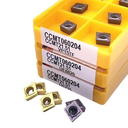 10 Teile/schachtel CCMT060204 CCMT060208 VP15TF UE6020 US735 IC907 IC908 Hartmetall Inset CNC Interne Drehen Fräsen Werkzeug CCMT 060204/060208 Drehmaschine (Size : CCMT060208 VP15TF) von GatherTOOL