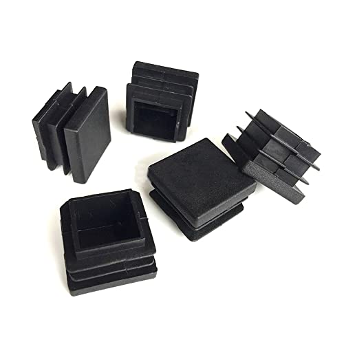 4 Stück/Set schwarze quadratische PE-Kunststoff-Endkappen, Stuhlfüße, Rohre, Einsätze, Stopfen, 10 x 10 mm / 13 x 13 mm / 15 x 15 mm / 16 x 16 mm - 50 x 50 mm ( Color : 15x15mm , Size : 4pcs ) von GatherTOOL