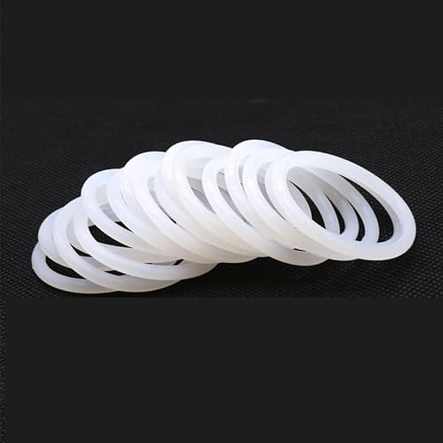 GatherTOOL 10 Stück CS 2,4 mm weiße Silikon-Ringdichtung OD 6~60 mm lebensmittelechter wasserdichter Unterlegscheiben-Gummi-isolierter O-Ring-Gummiring (Color : 10Pcs, Size : OD 39mm ID 34.2mm) von GatherTOOL