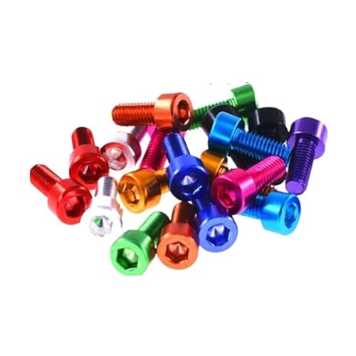 GatherTOOL 10 Stück DIN912 Aluminium Zylinderkopfschraube M2 M2.5 M3 M4 M5 M6* Länge 6/8/10/12/16/20mm Aluminium Innensechskantschraube (Color : Gloden, Size : M4x20) von GatherTOOL