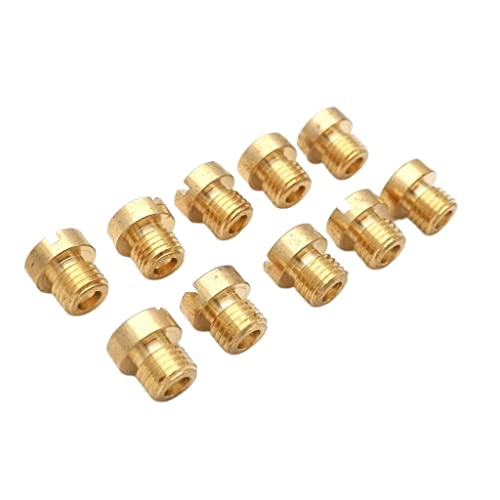 GatherTOOL 10 Teile/Paket Vergaser Hauptdüse M6 M5 6mm 5mm Gewinde for Motoforce Vergaser Einspritzdüse Größe 50-200 (Color : 135-158 (M6)) von GatherTOOL