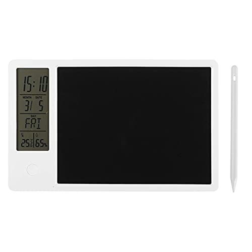 Gathukila 25,4 cm LCD-Zeichenbrett, elektronisches Graffiti-Brett mit Uhr, Kalender, Temperatur, Zeichenbrett, Kindergeschenk, Weiß von Gathukila