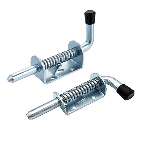 Gativs 2 Stück Verzinkt Bolzen Verrieglung Tor Riegel Riegel Türriegel Federriegel Türriegel Riegelverschluss 10 x 128 mm für Türen Möbel Gartentore Güterwagentore Anhängertore von Gativs