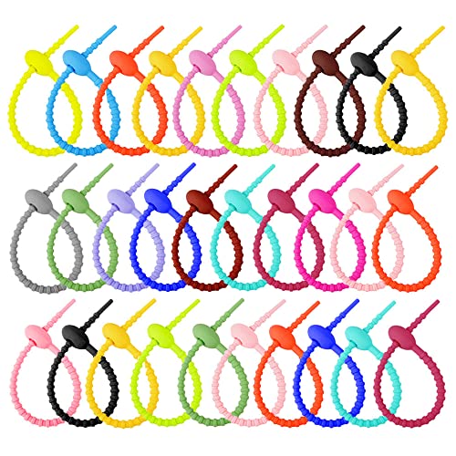 Gativs Colorful-Silikon Krawatten 30 Stück Rouladen Silikonbänder Silikon Kabelbinder Bunte Silikon-Spiralbinder WiederverwendbareBrot-Krawatte Silikon Krawatten Tasche Clip Silikonkabelbindern Gativs Colorful-Silikon Krawatten 30 Stück Rouladen Silikonbänder Silikon Kabelbinder Bunte Silikon-Spiralbinder WiederverwendbareBrot-Krawatte Silikon Krawatten Tasche Clip Silikonkabelbindern von Gativs