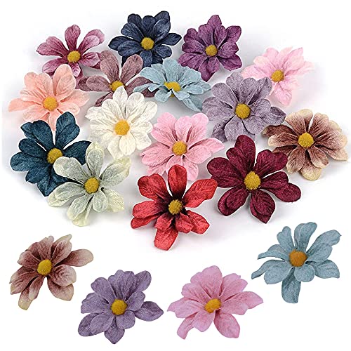 Gativs 50 Stück Kunstblüten Streudeko Blumen Deko Künstlich Blütenköpfe Gänseblümchen Blütenköpfe Blumen zum Basteln von Gativs