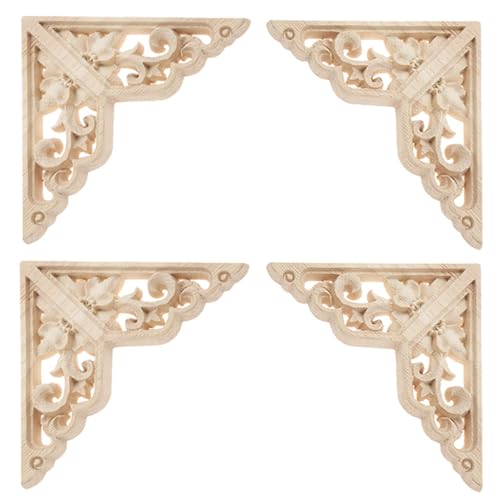 Gativs Holzornamente für Möbel - 4 Stück Skulptur Applique, Geschnitzt Corner Ornament, Schnitzerei Onlay Applikation, Möbel Ornamente Appliques Ecke, 25 * 25CM Gativs Holzornamente für Möbel - 4 Stück Skulptur Applique, Geschnitzt Corner Ornament, Schnitzerei Onlay Applikation, Möbel Ornamente Appliques Ecke, 25 * 25CM von Gativs