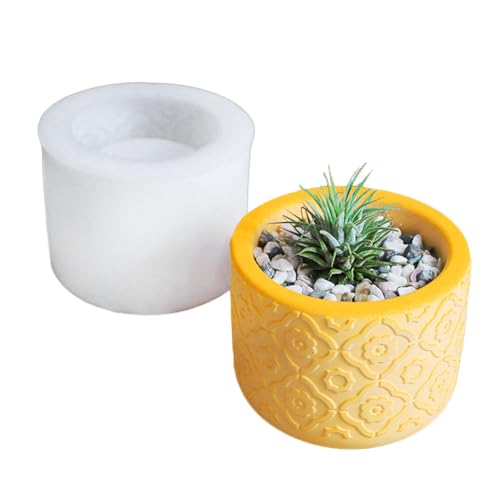 Gativs Pflanzgefäß Silikonform 1 Stück Form für Blumentopf Silikonform Blumentopf Beton Form Vase Gießform für Beton Sukkulenten Pflanzen Pflanzkübel für DIY Handwerk Dekorationen von Gativs