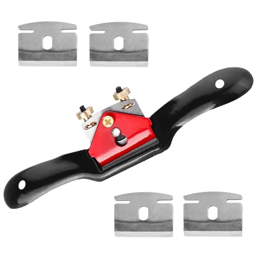 Gativs Schabhobel Klein mit 4 Ersatzklingen 210 mm Anpassung Holzbearbeitung Schneide Plane Holzhobel Handhobel Schweifhobel Spokeshave Holz Arbeiten Holzhobel Trimmen Werkzeug Zugmesser für Holz von Gativs