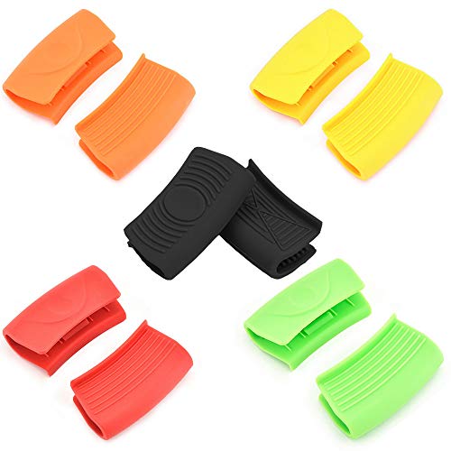 Gativs Topfgriffe Silikon 5 Paar Mini Ofen Mitt Kochen Klemmgriff Hitzebeständig Silikon Topflappenhandschuhe Silikon Assist Griff Halter Griffhalter Handclip für Küche Kochen von Gativs