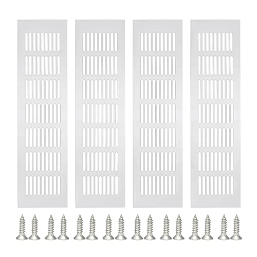 Gativs Ventilation Gitter 4 Stücke Alu Lüftungsgitter Tür Lüftergitter Türlüftungsgitter Rechteckig Abluftgitter Rechteckig Lüftung Gitter Lüftungsgitter Lüftungsblech Lüftungsgitter für Wohnmobile von Gativs