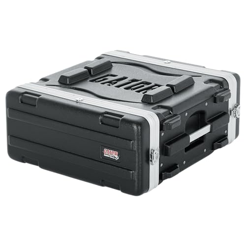 Gator Cases Leichtes, geformtes 4U-Rack-Gehäuse mit hochbelastbaren Verschlüssen; Standardtiefe 49 cm, 4U (GR-4L) von Gator