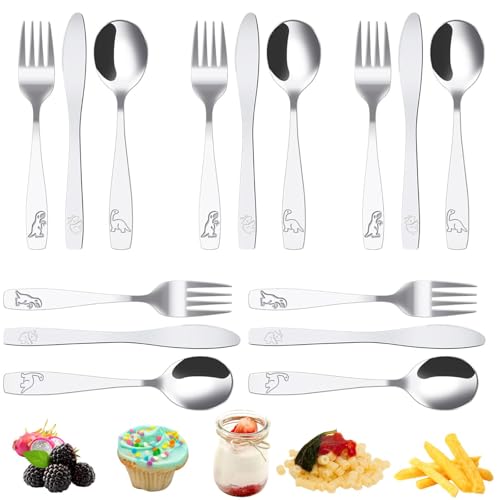 15-teilig Kinderbesteck 5 x Gabeln 5 x Löffel 5 x Messer Ab 1 Jahr aus Edelstahl Besteck Kinder Bringen sie mit Kinderbesteck mit Gravur Jungen Mädchen von Gatphy