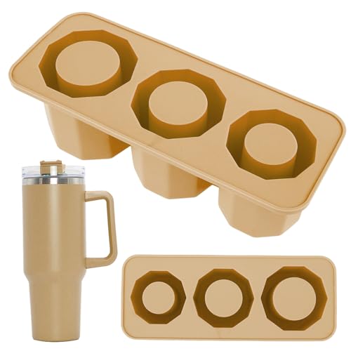 2 Stücke Eiswürfelschale für Tumbler Tasse Silikon -Eisform mit Deckel für Gefrierschrank Easy Freisetzung Eiswürfel Formen wiederverwendbare Eiswürfelschalen(Bernstein) von Gatphy