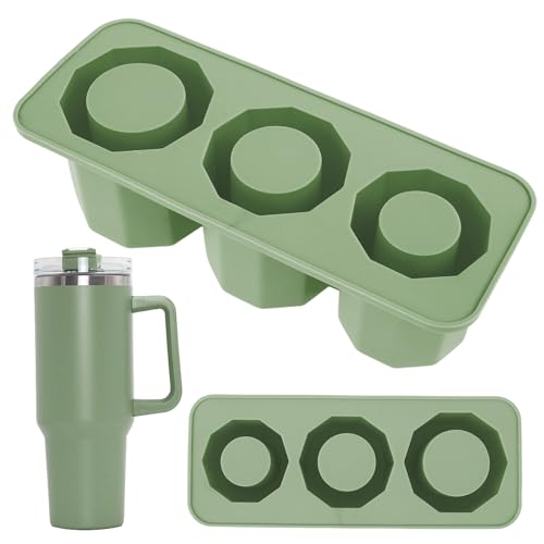 2 Stücke Eiswürfelschale für Tumbler Tasse Silikon -Eisform mit Deckel für Gefrierschrank Easy Freisetzung Eiswürfel Formen wiederverwendbare Eiswürfelschalen(Matcha grün) von Gatphy