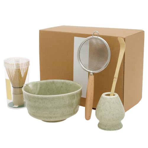 5 Stück Keramik -Matcha -Set Einfach zu verwendende Matcha -Tee -Kit Good Mixing Effect Tea Making Kit einfach zu reinigen für Party -Picknick(Matt) von Gatphy