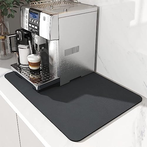 Abtropfmatte für Geschirr, Silikon, schnell absorbierend, Trocknungsmatte für Kaffeemaschine, 50 x 40 cm, rutschfest, zum Trocknen von Geschirr aus Silikon für Kaffeemaschine, Küche, Bar (groß) von Gatphy