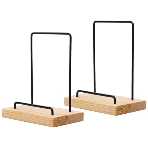 Gatphy 2pcs Holzbasis -Vinyl -Rekord -Anzeigeständer mit Metallrückunterstützung Stabiler Vinyl -Rekordhalter Einfach zu montieren LP -Anzeigeständer für das Halten verschiedener Größendatensätze von Gatphy