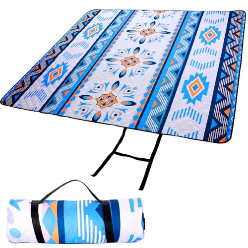Picknickdecke Gross 200x200CM Wasserdicht Outdoor Stranddecke Sandfrei Verdickt Weich Picnic Mat für Picknicks Camping Wandern Grillen Klettern Strand Wiese Park Konzerte(Blau) von Gatphy
