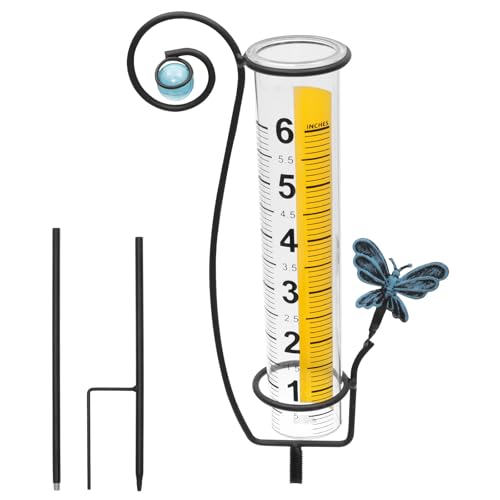 Regenmesser Garten 71cm Plastik mit Stab Erdspieß Blauer Schmetterling für Garten Rasen Terrasse Regenmesser Garten 71cm Plastik mit Stab Erdspieß Blauer Schmetterling für Garten Rasen Terrasse von Gatphy