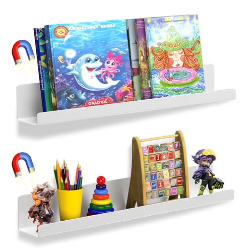 Gattlukd Magnetisches Bücherregal für Whiteboard, 43,2 cm, robuster Metall-Bücherhalter, hält 5,4 kg, wiederverwendbares, schwebendes Regal für Klassenzimmer, Kinderzimmer, Büro, Weiß, 2 Stück Gattlukd Magnetisches Bücherregal für Whiteboard, 43,2 cm, robuster Metall-Bücherhalter, hält 5,4 kg, wiederverwendbares, schwebendes Regal für Klassenzimmer, Kinderzimmer, Büro, Weiß, 2 Stück von Gattlukd