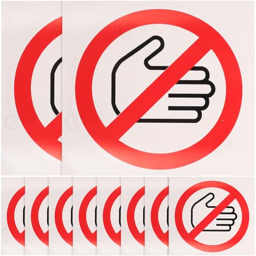 Gatuida Do Not Touch Aufkleber: 10 Stück - Schwarz - Vinyl - Rund - Geblümt - Matt - Wasserfest - Für glatte Oberflächen - Gerätefabrik, Lager, Industrie - Warnaufkleber - Sticker von Gatuida