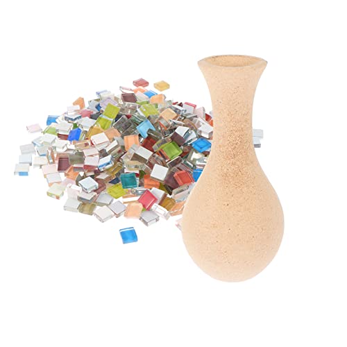 Gatuida Selbstgemacht Blumentopf Satz Kreative Holz Vase für Tischdeko Manuelle Blumenvase 1 Satz mit Mosaikpatch für Eltern Kind Interaktion von Gatuida