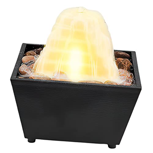 Gatuida 1 Satz LED Tischbrunnen mit LED Beleuchtung Entspannender Wasserfall für Innenbereich Stilvolle Dekoration für Büro Wohnzimmer Zen Meditation und Hochzeit von Gatuida