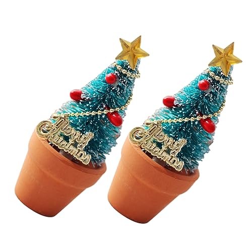 Gatuida 2stücke Mini Weihnachtsbaum Im Topf Deko Für Puppenhäuser -landschaften Und Schreibtisch Weihnachtsdeko Für Mädchenzimmer Und Fotorequisiten von Gatuida