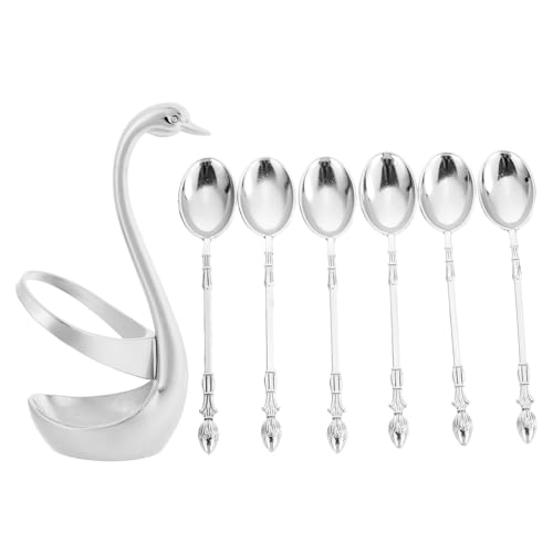 Gatuida 1 Satz Swan Set Teiliges Set Löffel mit Aufbewahrungsbasis für Kaffee und Desserts Leicht und für Partys und Besondere Anlässe Gatuida 1 Satz Swan Set Teiliges Set Löffel mit Aufbewahrungsbasis für Kaffee und Desserts Leicht und für Partys und Besondere Anlässe von Gatuida