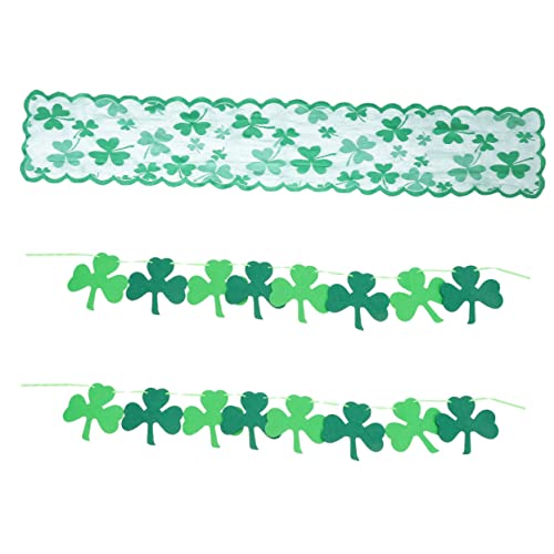 Gatuida 1 Satz Tischläufer Tischläufer Aus Sackleinen St. Patricks Day Tischläufer Hochzeit Bestickt Grün Urlaub Tischläufer Für Partyversorgung Green Spitzenstoff von Gatuida