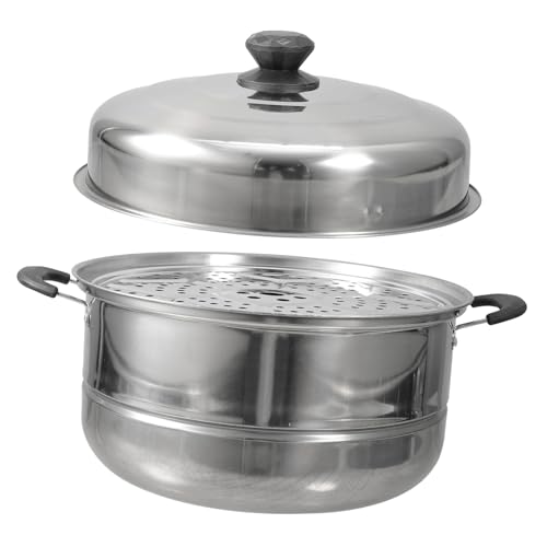 Gatuida Multifunktionaler Dampftopf Doppelschicht Suppentopf für Gemüse und Suppen Hitzebeständig Stapelbar mit Glasdeckel Gatuida Multifunktionaler Dampftopf Doppelschicht Suppentopf für Gemüse und Suppen Hitzebeständig Stapelbar mit Glasdeckel von Gatuida