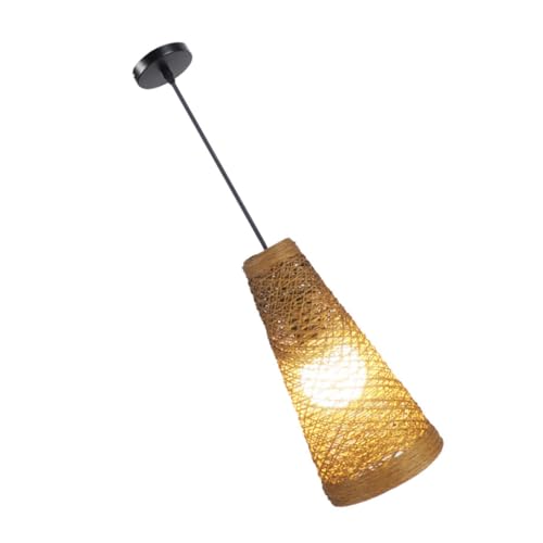 Gatuida 1 Stück Rattan Pendelleuchte mit Lampenschirm Handgefertigte Rattan Hängelampe für Wohnzimmer Esszimmer Schlafzimmer Bar und Restaurants LED Lampe Braun von Gatuida