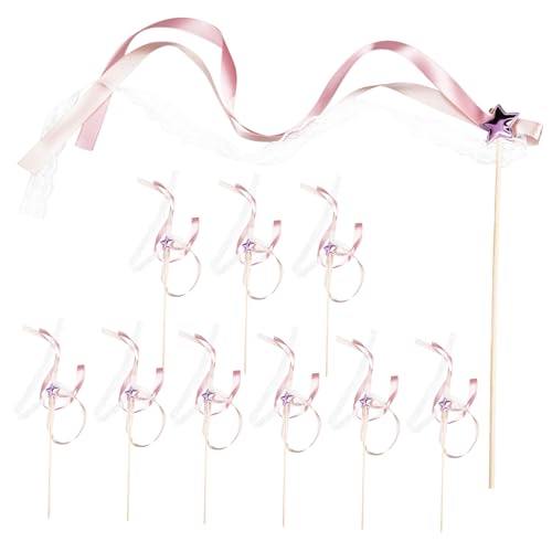 Gatuida 10 Stück Teiliges Bunte Stern Ribbon Sticks mit Glöckchen Zauberhafte Partydekoration für Hochzeit Geburtstag und Festliche Kinderfeiern Vielseitig Einsetzbar und von Gatuida