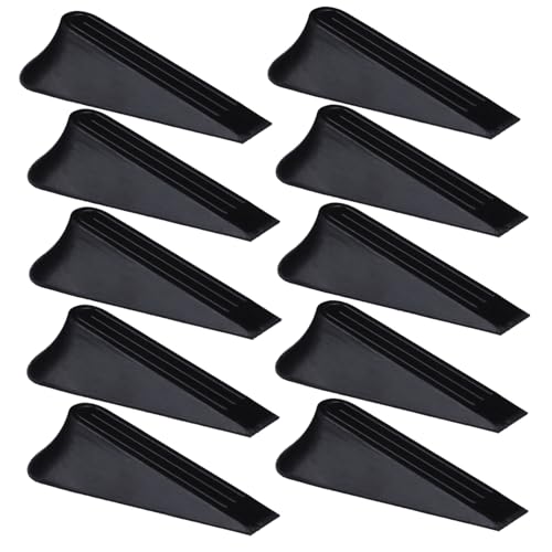 Gatuida 10 Stück Teiliges Gummitürstopper Rutschfest Robuster Türkeil Türpuffer Sicherheits Stopper für Haus und Wohnung Schwarz Langlebig Einfach zu Montieren von Gatuida