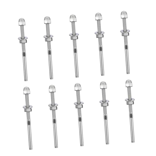 Gatuida 10 Stück Teiliges Kabelspanner Drahtseil Endklemme für Geländer Rostfrei Langlebig Einfache Montage Stabiler Zugentlastungsspanner für DIY Kabelsysteme von Gatuida