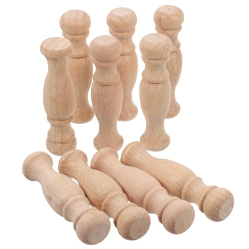 Gatuida 10 Stück Teiliges Massivholz Säulen für Basteln Baluster Post Holzsäulen Unlackiert Roman Säulenkopf Dekor Garten Terrasse DIY Handwerk von Gatuida