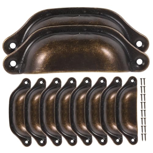 Gatuida 10 Stück Teiliges Vintage Möbelgriffe Schubladengriffe aus Robustem Eisen mit Muschel Design Retro Schrankknöpfe für Kommode Küchenschrank Geeignet für Möbel Gatuida 10 Stück Teiliges Vintage Möbelgriffe Schubladengriffe aus Robustem Eisen mit Muschel Design Retro Schrankknöpfe für Kommode Küchenschrank Geeignet für Möbel von Gatuida