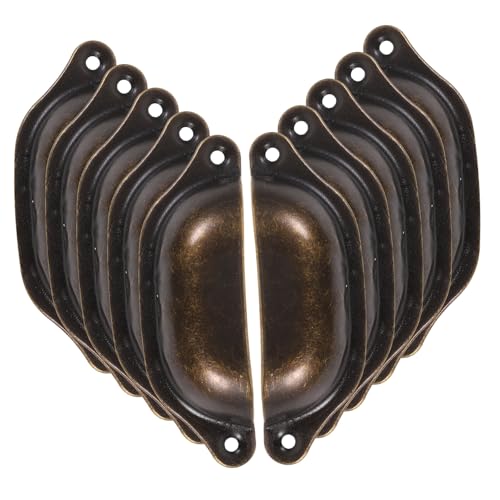 Gatuida 10 Stück Teiliges Vintage Schrankgriffe Muschelform Retro Möbelknöpfe aus Langlebigem Praktische Griffe für Küchenschränke Kommoden von Gatuida