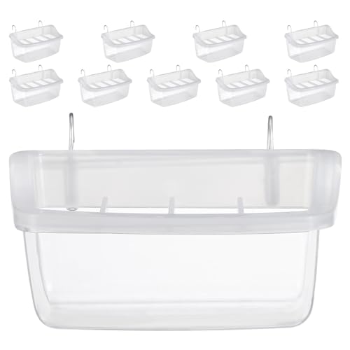 Gatuida 10 Stück Vogelfutterspender für Käfige – Hängender Kunststoff-Futterspender mit Haken – Sauberer Wasserspender, Futterbehälter für kleine Sittiche, Kanarienvögel, Papageien, Gatuida 10 Stück Vogelfutterspender für Käfige – Hängender Kunststoff-Futterspender mit Haken – Sauberer Wasserspender, Futterbehälter für kleine Sittiche, Kanarienvögel, Papageien, von Gatuida