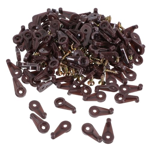 Gatuida 100 Sätze Kleiderspiegelklemme Vitrinenclips Schrankhalteklammern Glasfensterclips Spiegelclips zur Wandmontage Schrankplatten-Clips Bildschirmbefestigungsclips Glasclips pp Braun von Gatuida