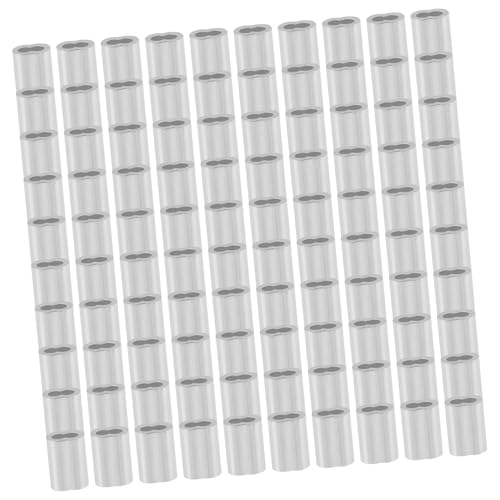 Gatuida 100 Stück Aluminium Crimp Drahtseilhülsen Förmige Kabelpresshülsen aus Aluminium für Stahlseil Robuste Langlebige Drahtseilverbinder für Sichere Kabelbefestigung und Transport von Gatuida