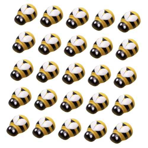 Gatuida 100 Stück Selbstklebende Holz Bienen Mini Deko DIY Bastelzubehör Natürliche Holzverzierung für Kleidung Taschen Wohn und Schlafzimmerdeko Praktische Bienenaufkleber für Kreative von Gatuida
