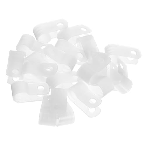 Gatuida 1000 Stück R förmige Nylon Kabelschellen Weiß Kabelhalter für Außenbeleuchtung LED Lichterkette Clips Flexibel Witterungsbeständig für Garten Terrasse Innenbereich von Gatuida