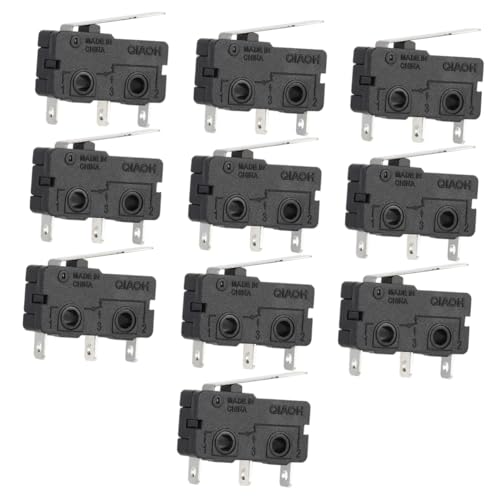Gatuida 10St Mikroschalter lang momentaner Schalter 3D-Drucker-Limit 3D Drucker Rolle Mini scharniere Hebelwirkung Scharnierhebel Grenze Endschalter Scrollrad 10 A Plastik von Gatuida