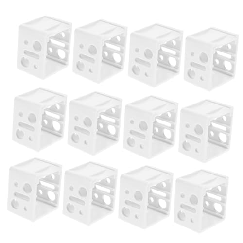 Gatuida 12 Stück Teiliges Fensterjalousien Halterung aus Robustem Pom Material Vielseitig Montierbar an Kopf Seitenrahmen Weiße Blendschutzhalterungen für Gardinen Rolloschienen von Gatuida