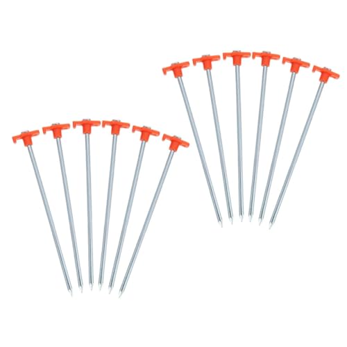 Gatuida 12 Stück Zelt Heringe und Robuste Zeltheringe für Camping Strand und Windschutz Stabile Bodenanker für Zelte und Markisen Orange von Gatuida