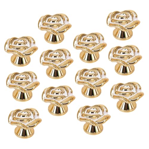 Gatuida 15 Stück Teiliges Roseförmige Möbelknöpfe Schrankgriffe Vintage Stil Für Kommoden Kleiderschränke Rosa Goldfarben Einfache Montage Attraktives Design von Gatuida
